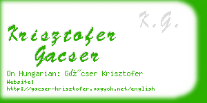 krisztofer gacser business card